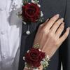 Set Of 2 Pieces Rose Wrist Corsage Artificial Flower Bridal Wrist Corsage  for Wedding Decoration