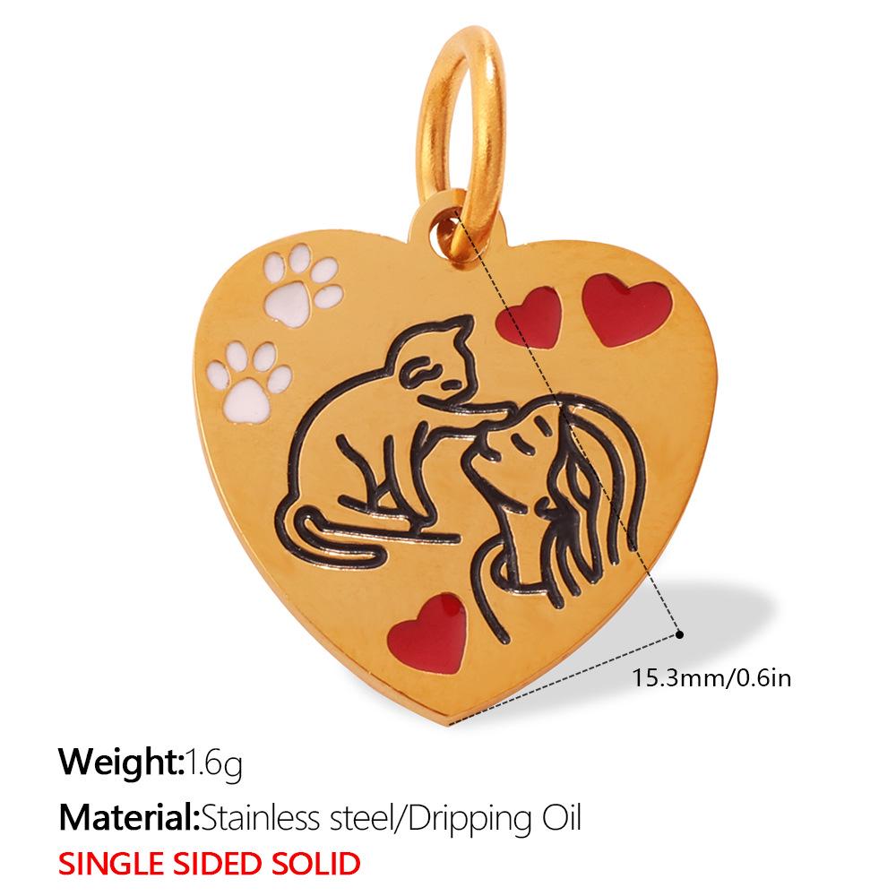 Cartoon Pet Series Stainless Steel Necklace & Bracelet Pendant for Women