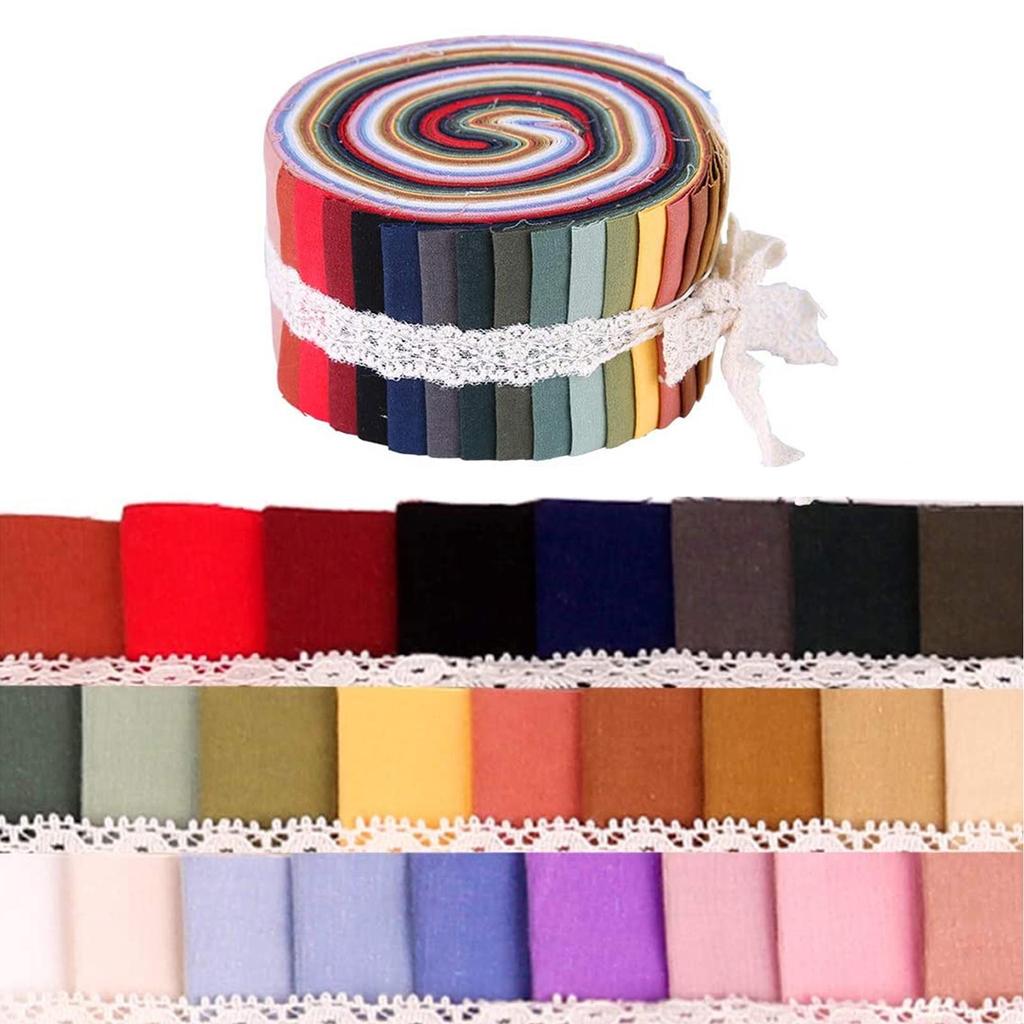 36 Stück Jelly Roll Stoff, Aufgerollter Baumwollstoff Quilting Streifen, Patchwork Bastel Baumwoll Quilting Stoff
