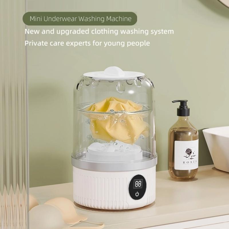 Mini Pralka ze Sterylizacją Niebieskim Światłem do Bielizny i Skarpet, Bezprzewodowa W Pełni Automatyczna Ładowana Pralka Kubek