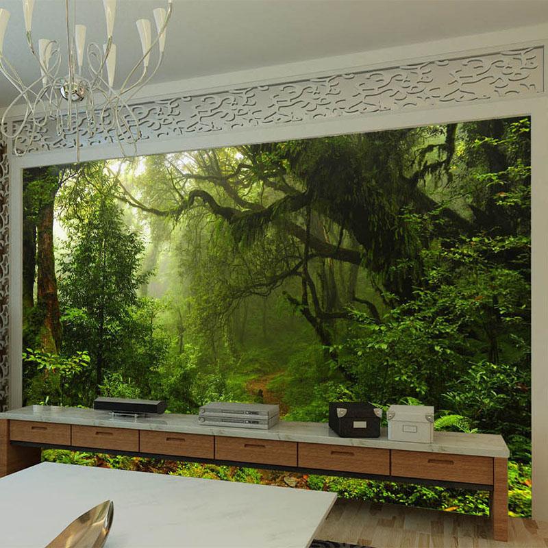 3D Stereo Forest Wallpaper Nature Landscape Mural Living Room TV Sofa Backdrop Wall Mural Home Decor