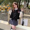 Women's Petite Color Block Baseball Jacket - 2025 Fall/Winter American College Style