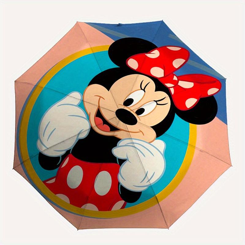 Minnie Mouse Automatic Opening and Closing Umbrella, Compact Travel Umbrella, Lightweight and Portable, Suitable for Beach Commuting Busines