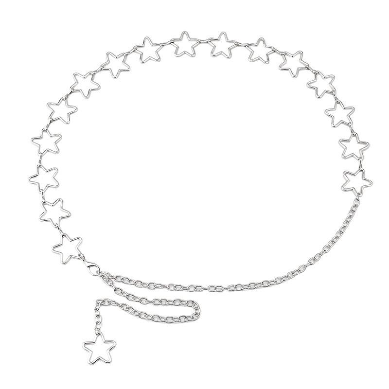 European Fashion Single Layer Star Decor Waist Chain With Alloy Material For Women And Men