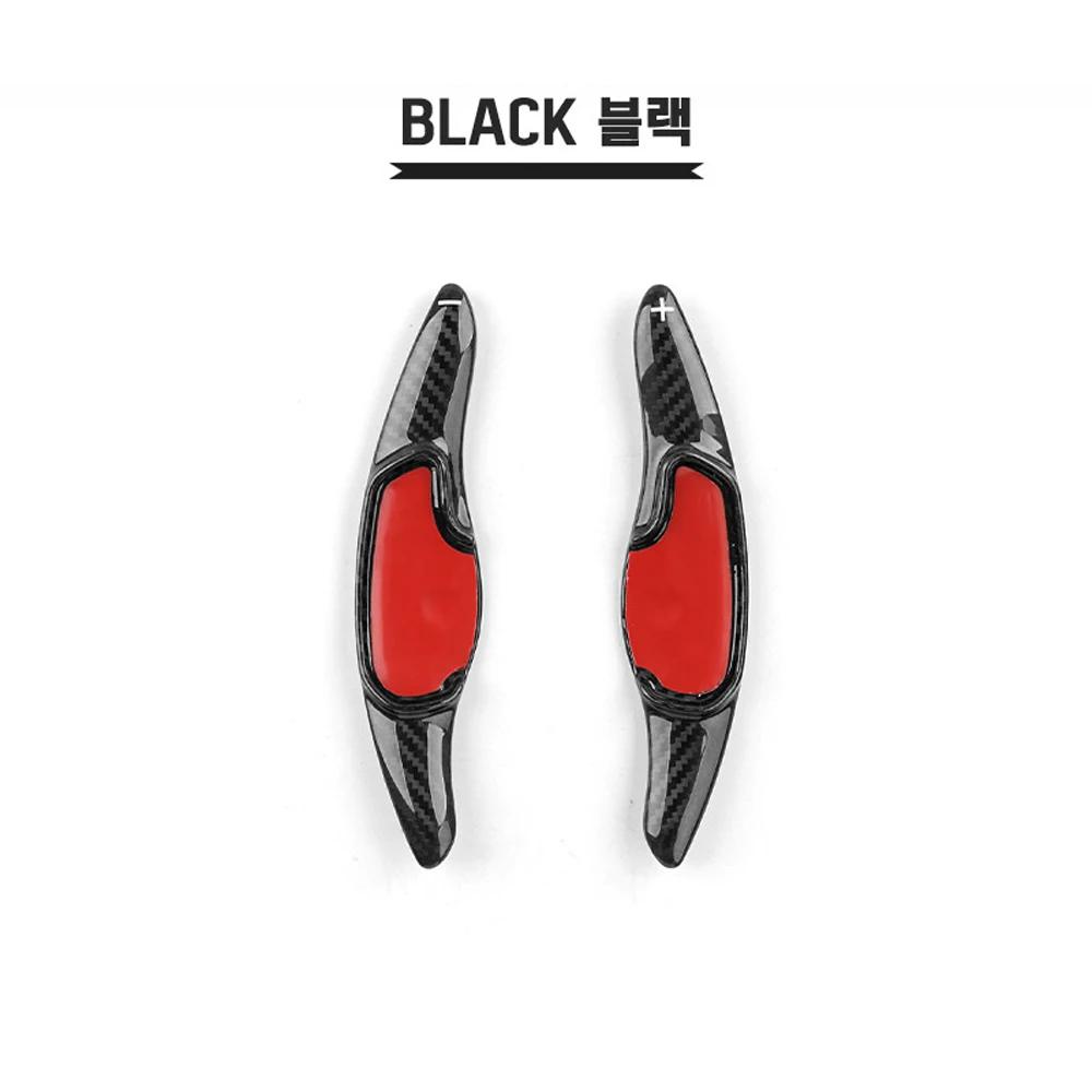 Real Carbon Fiber 2pcs Car Steering Wheel Shift Paddle Extended For Hyundai Kona SX2 2024 Interior Gear Stickers Accessories