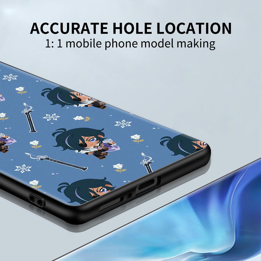 Cartoon Genshin Impact Case for Xiaomi Mi 11 Ultra 11T 10T 9T Pro Note 10 A2 9 8 Lite A3 CC9E 10S CC9 A1 Black Soft Phone Cover