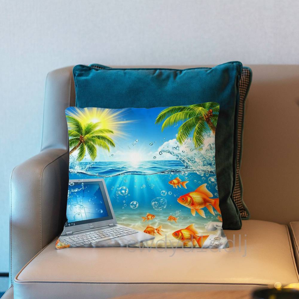 Frutiger Aero Aesthetic Core Pillowcases Cute Funny Pillow Case For Wedding Party Home Decor Comfy Pillow Cover