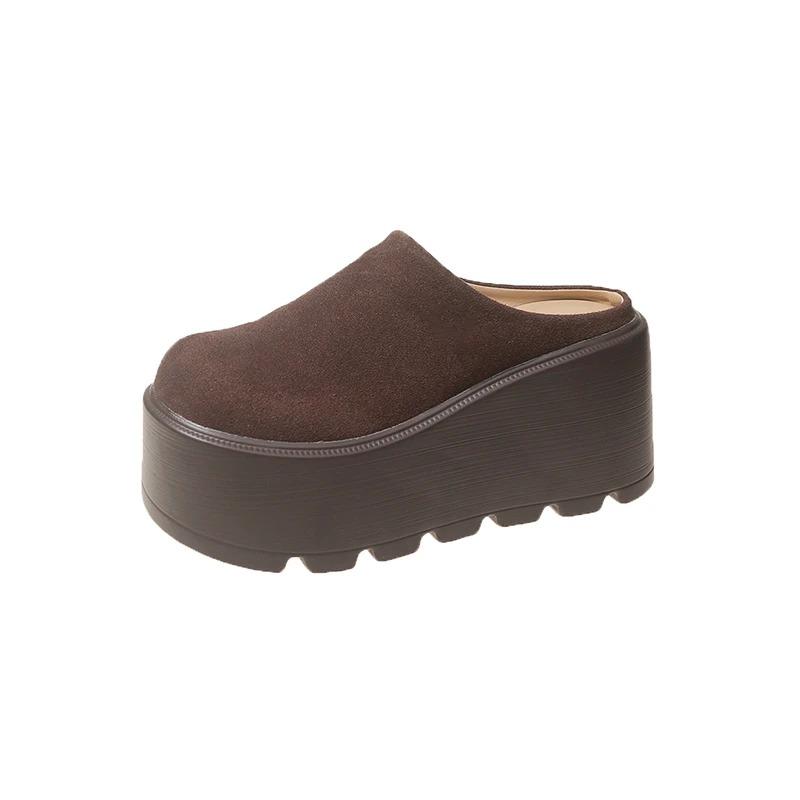 Dámské pantofle na vysoké platformě 7CM Klínky Bling Boty Žena Venkovní Kožené Ležérní Robustní Tenisky Letní Prodyšné Síťované Pantofle