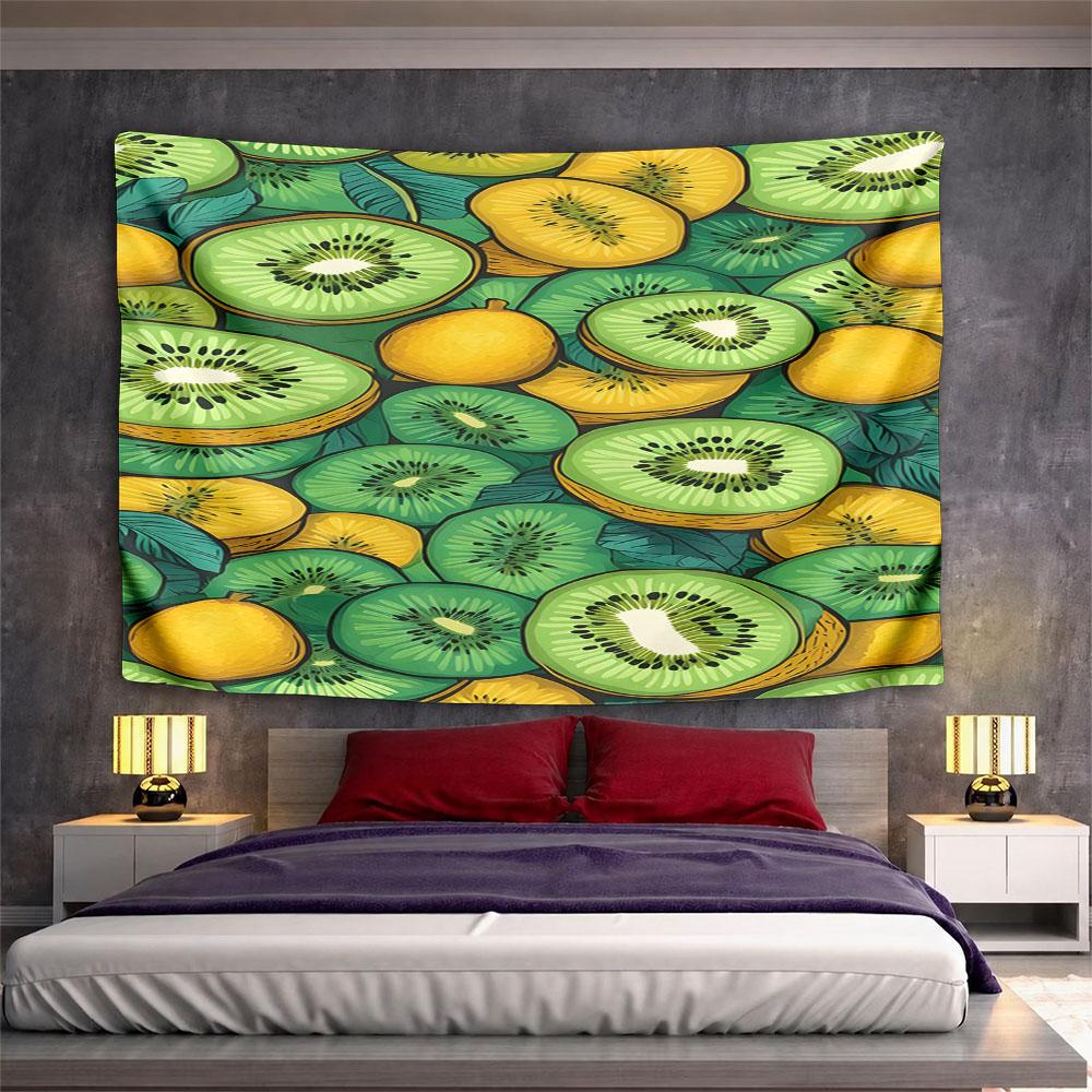 Kiwi and Lemon Fruit Pattern Design Pattern Wall Hanging Tapestry Decorative Tapestry Home Decor for Bedroom and Living Room