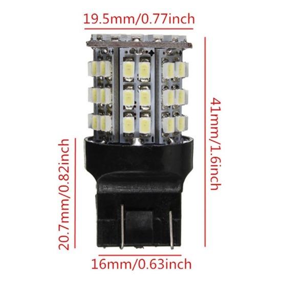 2 buc. 12V T20 7440 7443 64 SMD alb 6000K bec LED spate frana marsarier auto