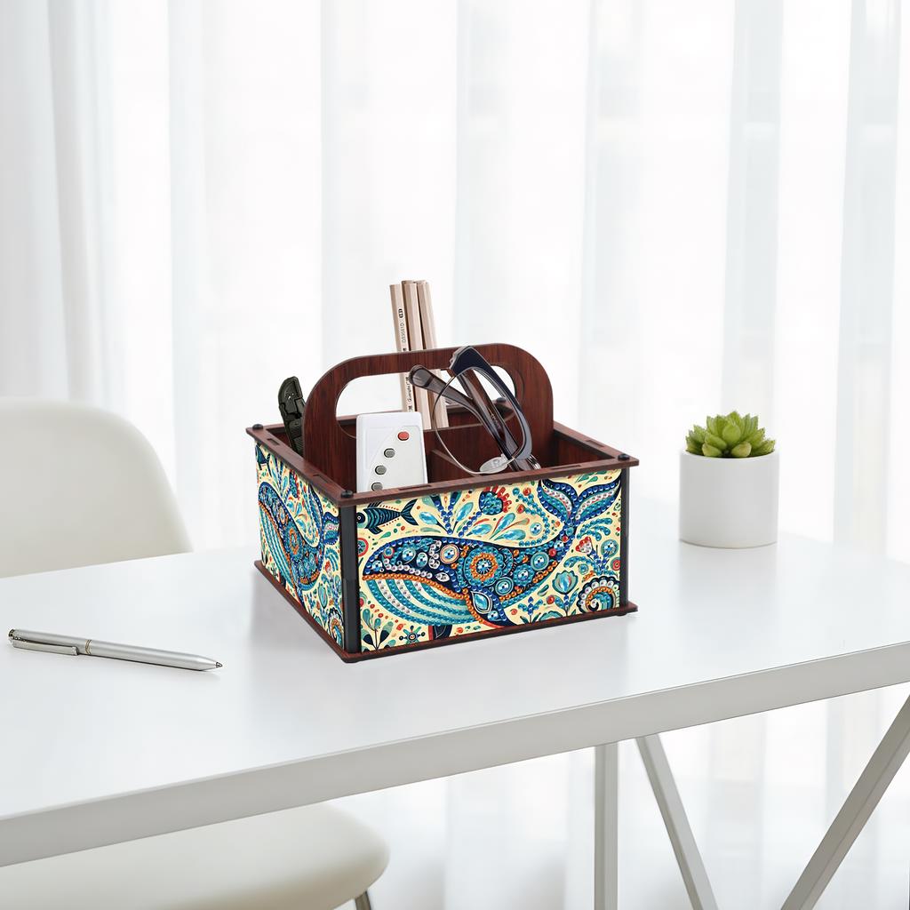 DIY Wooden Diamond Painting Storage Box Diamond Art Kit Tabletop Organizer for Organizing Cosmetics and Stationery