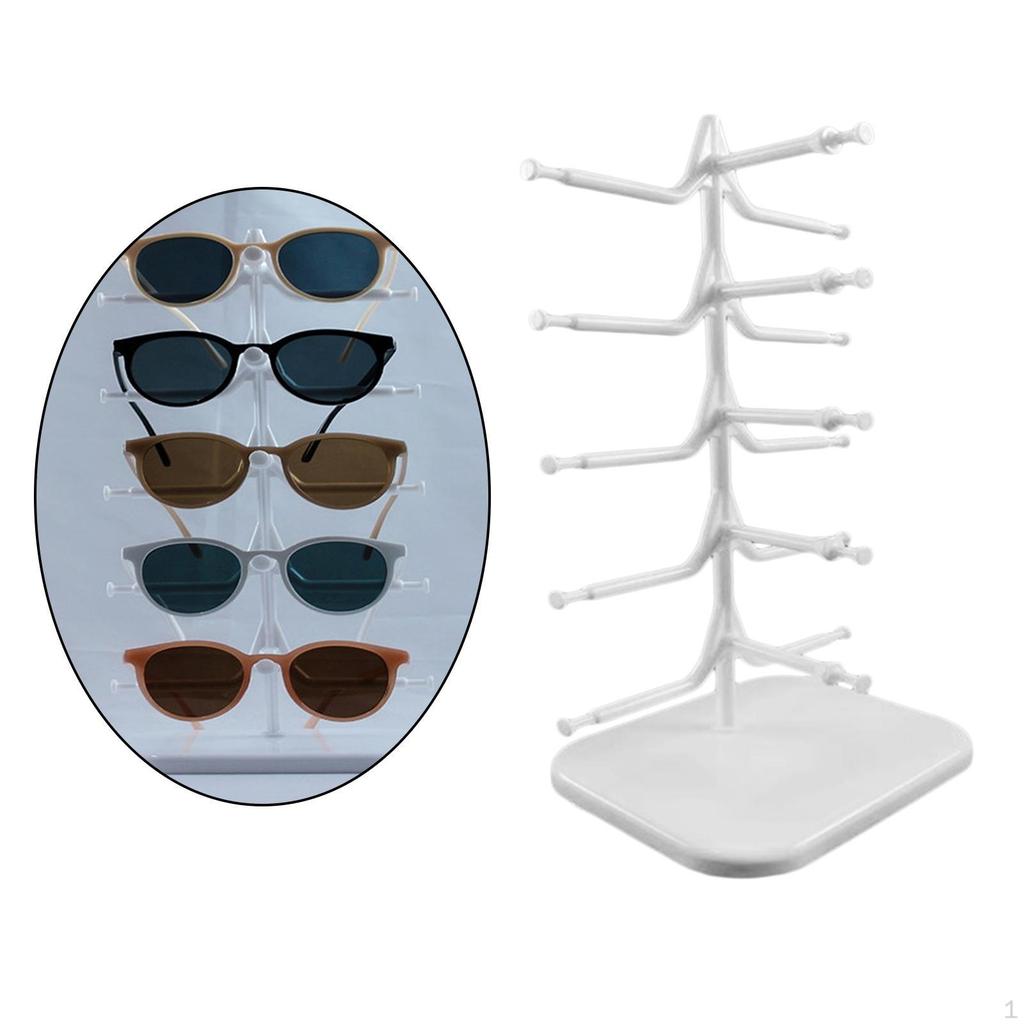 Five-Layer Sunglasses Display Rack Eyeglass Glasses Stand Holder with Good Portability, Can Hold 5