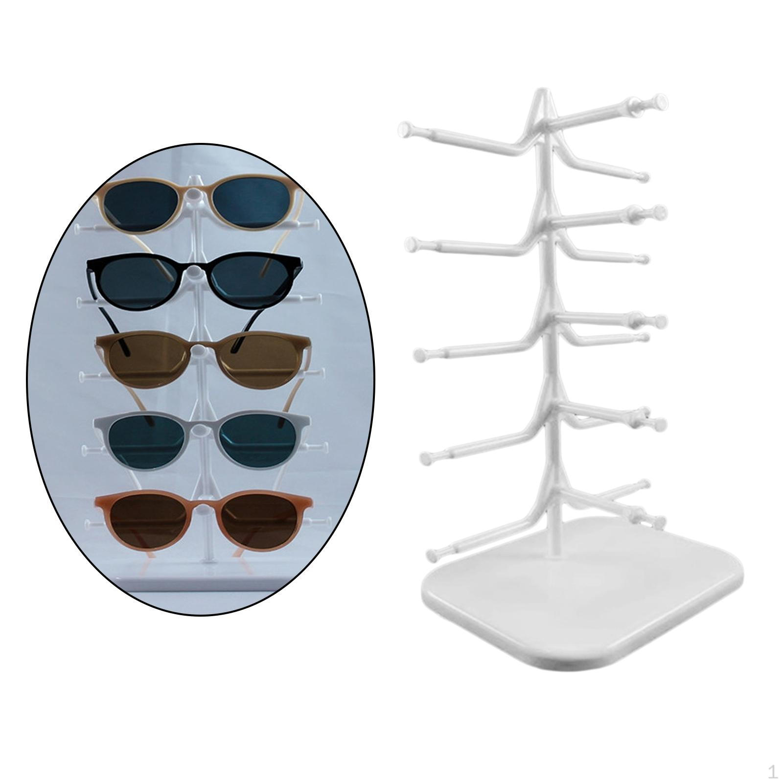 

Five-Layer Sunglasses Display Rack Eyeglass Glasses Stand Holder with Good Portability, can Hold 5 White