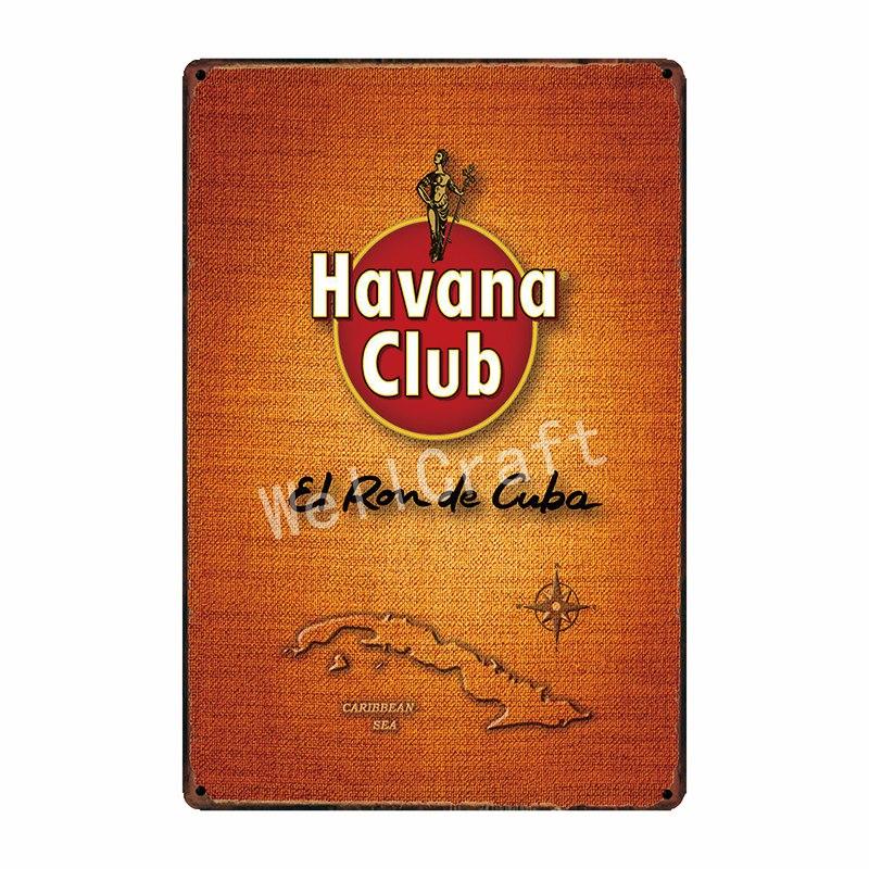 [ WellCraft ] HAVANA CLUB Cartello in Latta Pub Musicale bar Pittura Retrò FG-239
