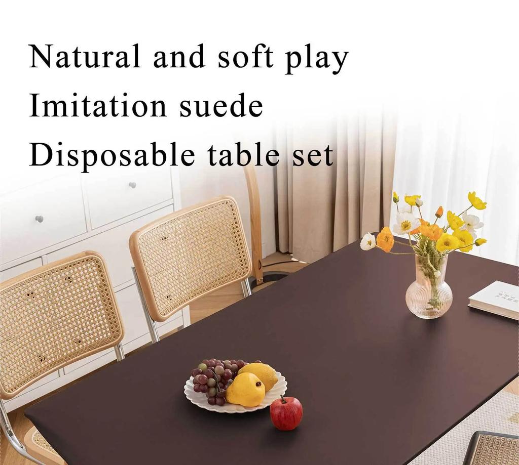 1 PC Solid Colour Rectangle Table Cloth Cover Waterproof Tablecloth Fits for Folding Tables Washable Table Protector Camping