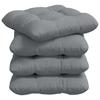 Seat Cushion Set 4 Pcs Light Grey 40 X 40 X 12 Cm Fabric