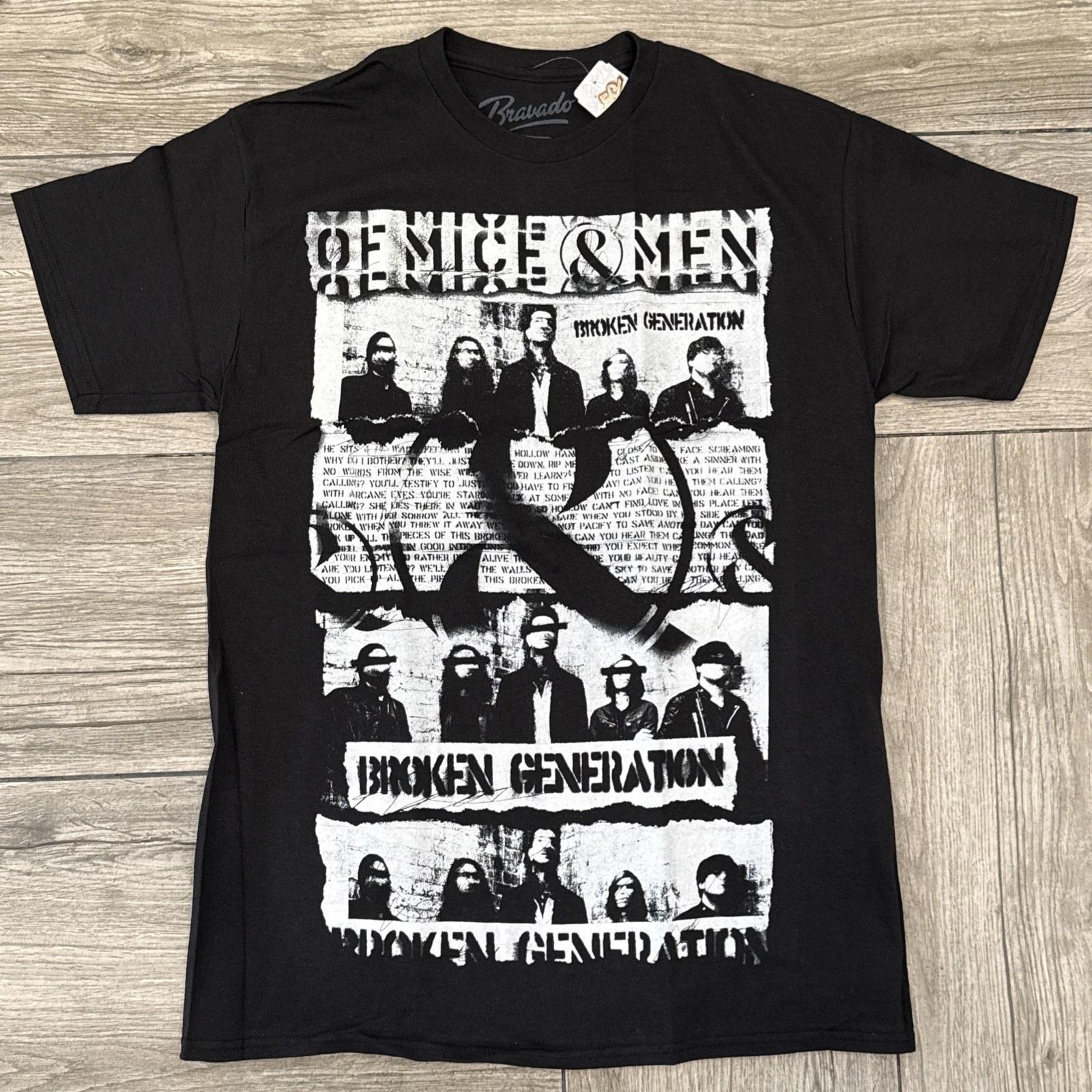 

2016 Of Mice & Men Broken Generation Лицензированная футболка Bravado 100% хлопок Мужские футболки Топ Размер Medium 2XL
