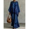 European and American loose bat sleeve top + wide-leg trousers set 1116 European and American women's clothing two-piece set