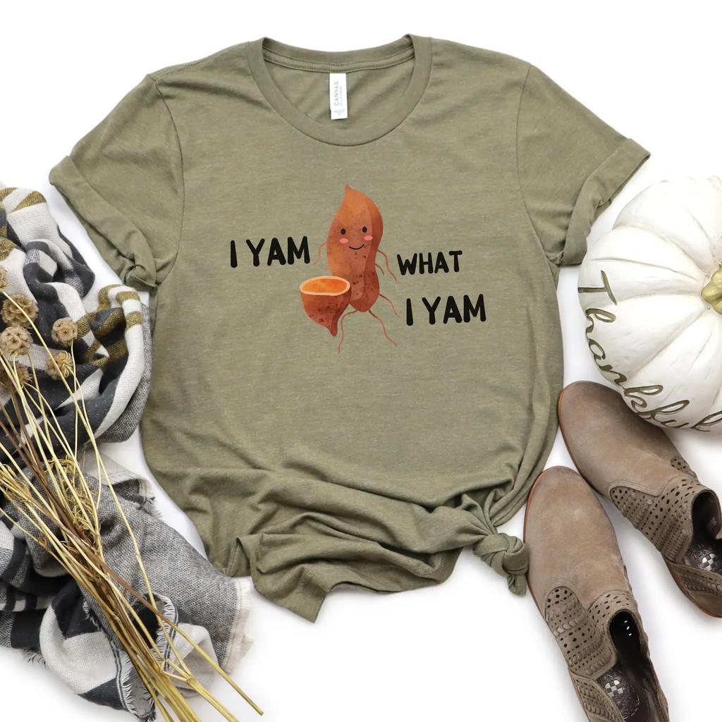 Funny Foodie T Shirt Thanksgiving Yam Sweet Potato Shirts Fall Farmers Market Unisex