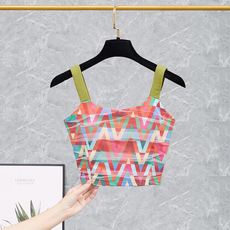 2025 Women's Sexy Sports Camisole Yoga Bra Set - Summer Fitness & Running Vest