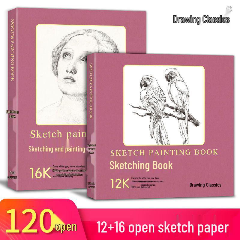 Classic Sketchbook: 120 Sheets, 12K+16K Drawing Paper with Sketching Pencils