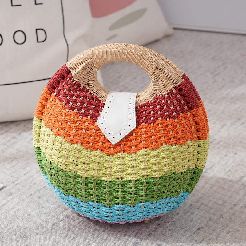 Torba tkana z trawy, torba z rattanu w nowym stylu, modna i spersonalizowana urocza torebka z muszli, torba wypoczynkowa, torba plażowa