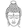 Iron-on Transfer Stud and Rhinestone Buddha 25x15 Cm