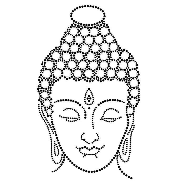 Iron-on Transfer Stud and Rhinestone Buddha 25x15 Cm