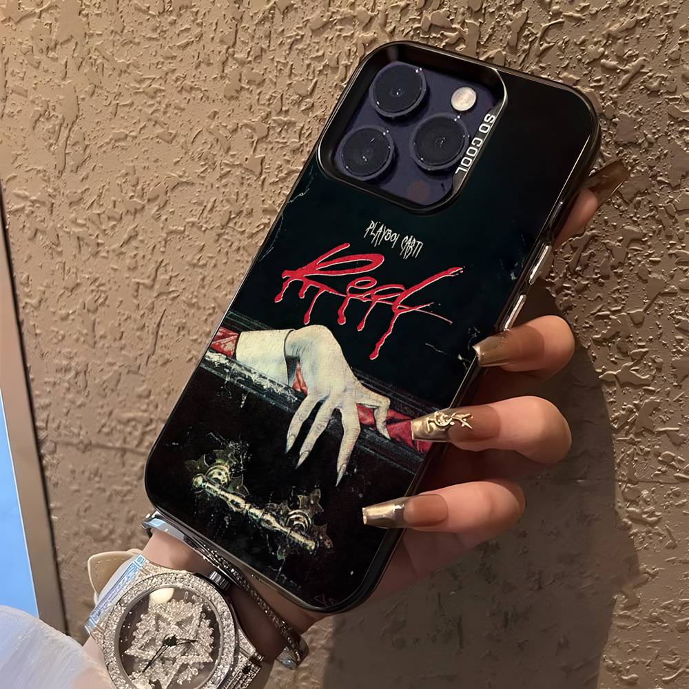 I AM MUSIC P-Playboi Carti Phone Case For iPhone 16,15,14,13,12,11,Pro,XS,Max,Plus,Mini,SE Black Candy Matte Shockproof Cover