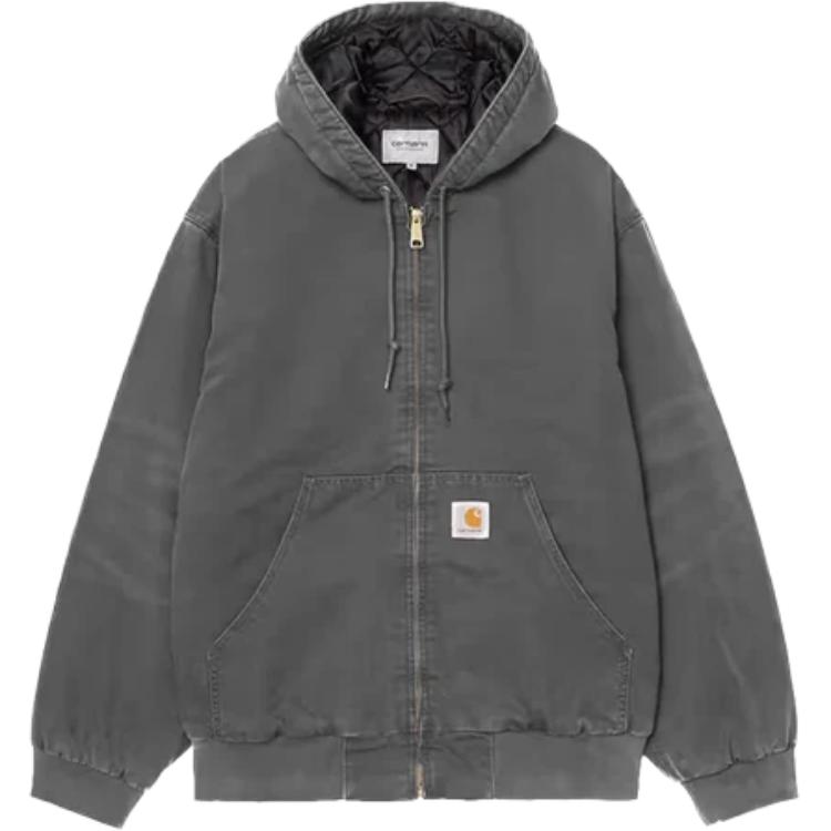 Carhartt WIP Active Classic Loose Warm Ribbed Hooded Zip Long Sleeve Jacket Men jackets I035891