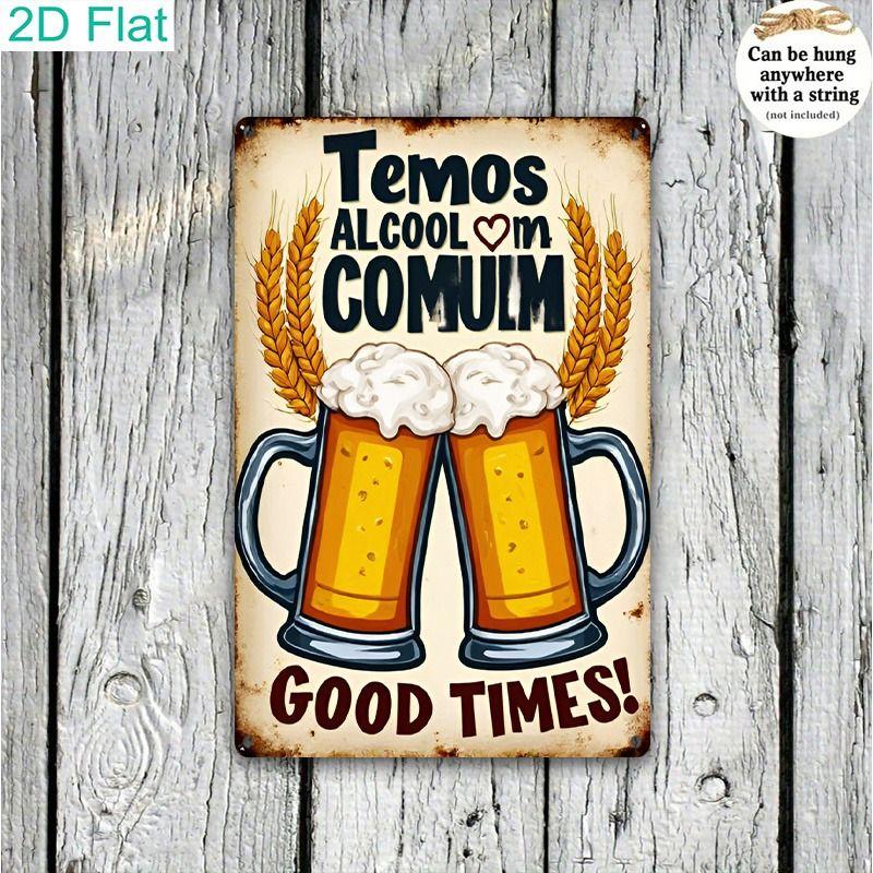 Retro Beer Theme Metal Tin Sign Bar Kitchen Wall Art Decor