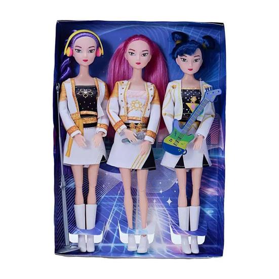 3Pcs K-pop Fashion Doll with 9 Movable Joints Dynamic Pose Doll Collectible Action Figure with Unique Style