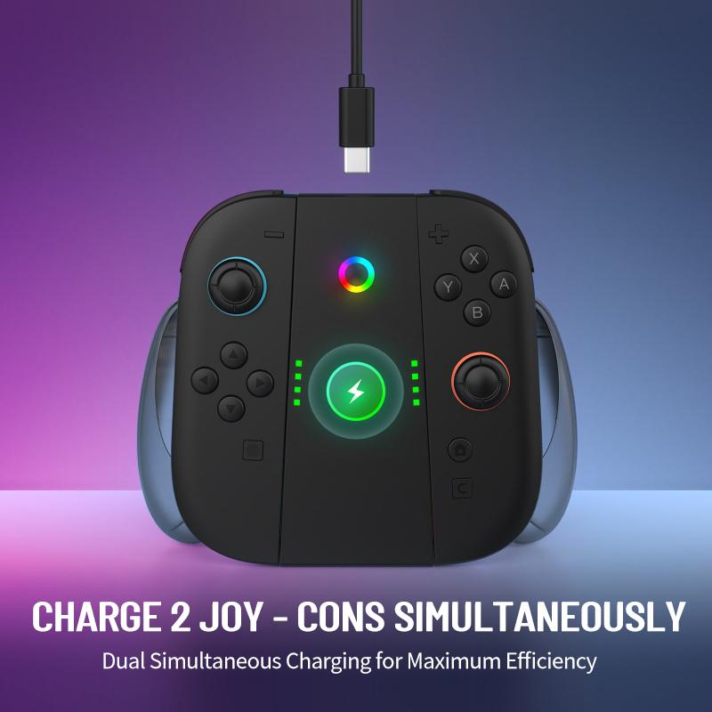 Charging Grip for Switch 2 JoyCon Multi-Function Handle Holder Type-C Charging Dock Grip Adapter for NS Switch2 Accessories