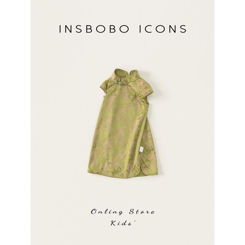 Insbobo Girls' Dress, Baby Girl's Dress, Summer New Style Children's Cheongsam Dress, Chinese Style Baby Clothing, Summer