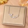 Viral Copper CZ Full Diamond Butterfly Necklace Women Elegant Versatile Tarnish-Free Clavicle Chain Fashion Jewelry