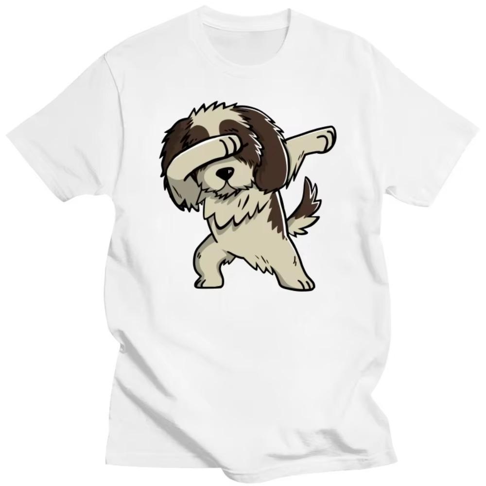 Dabbing Dog Shih Tzu T-Shirt T Shirt for Students Unique Tops Shirts Brand Custom Cotton