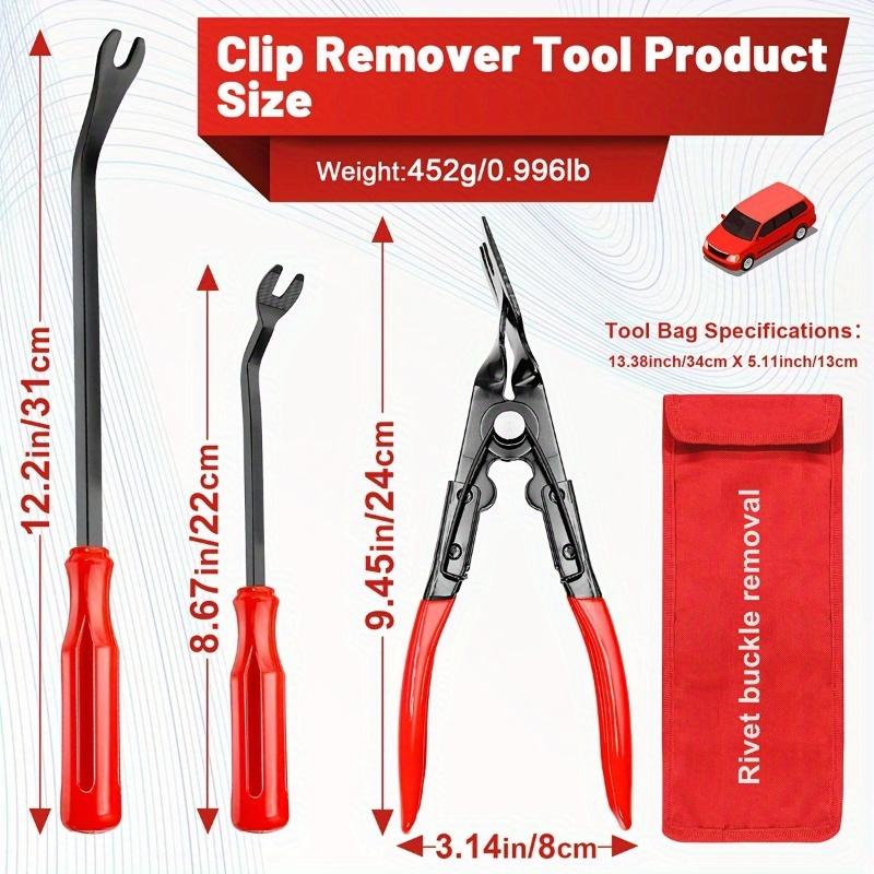 3pcs Clip Remover Tool, Clip Pliers Set Fastener Removal Tool, Auto Trim Removal Tool Kit Pry Tool Set Car Door Panel Dashboard Repair Kit