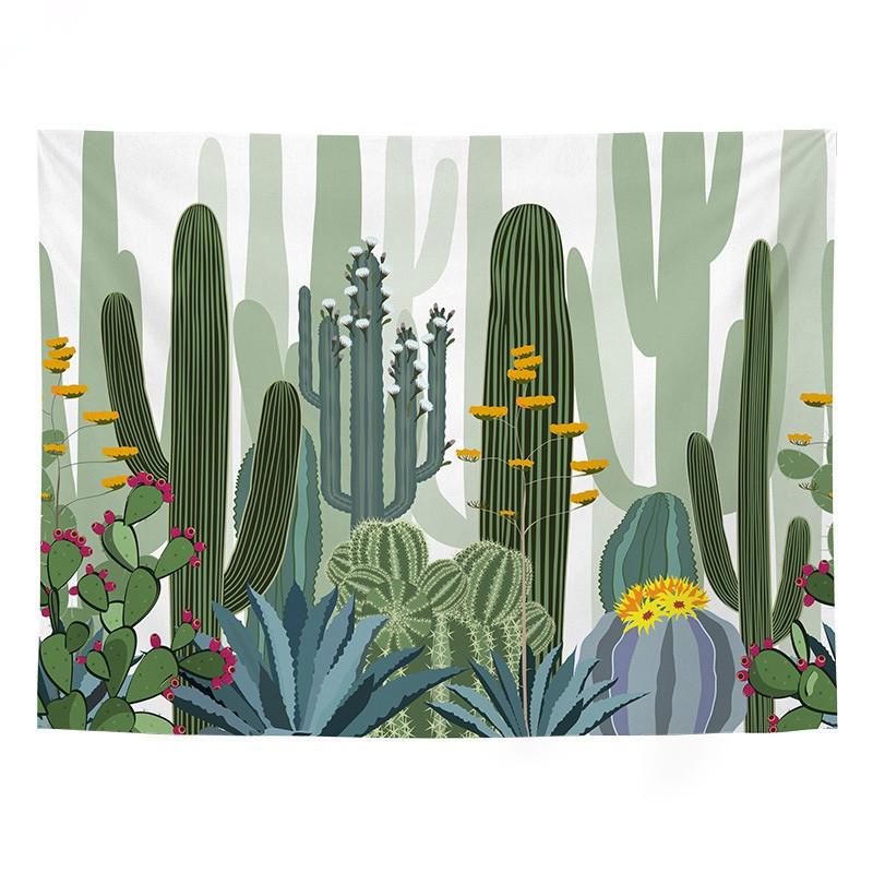 Гобелен с принтом кактуса и суккулентов для дома — фото 11