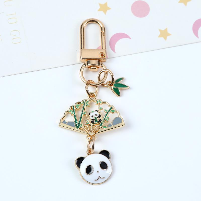 Panda Bear Bamboo Pearl Keychain Pendant - Cute Car Charm & Bag Accessory