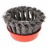 75mm 3 Inch Crimped Wire Cup Brush Knotted Cup Brush with Steel Wire for Angle Grinder Maximum 12500rpm for Rust Paint