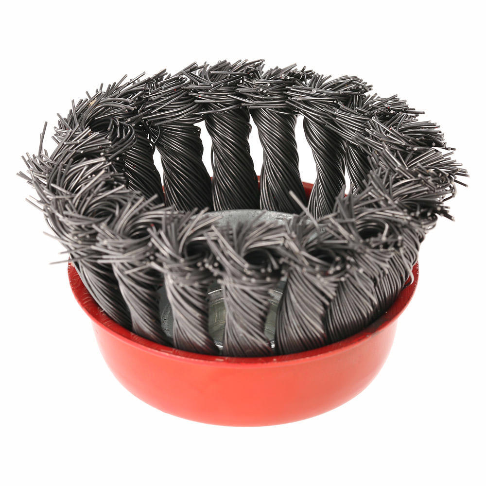 75mm 3 Inch Crimped Wire Cup Brush Knotted Cup Brush with Steel Wire for Angle Grinder Maximum 12500rpm for Rust Paint
