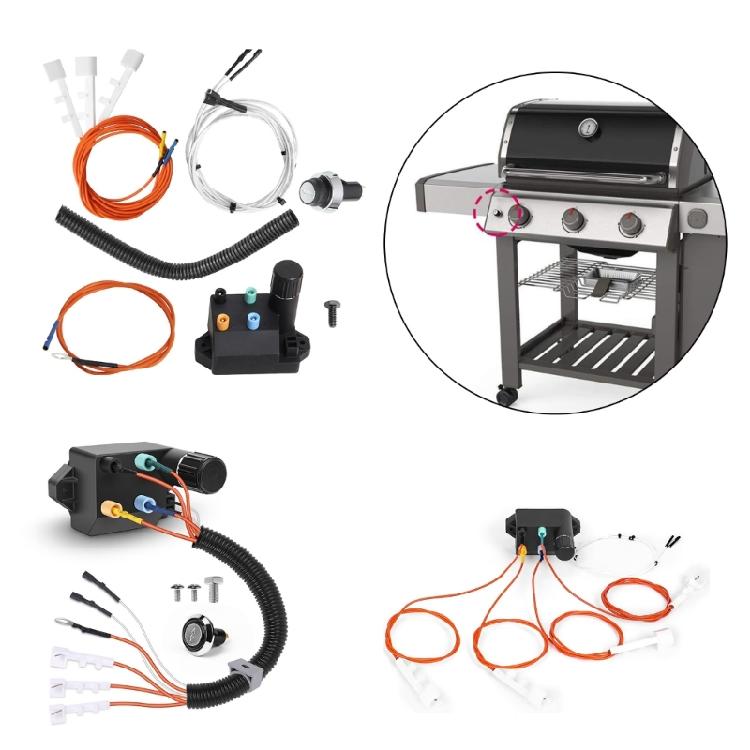 Igniter Replacement Set Ignition Set Igniter Set Grill Lighter Ignition Set Metal Texture Suitable for Outdoor Cooking