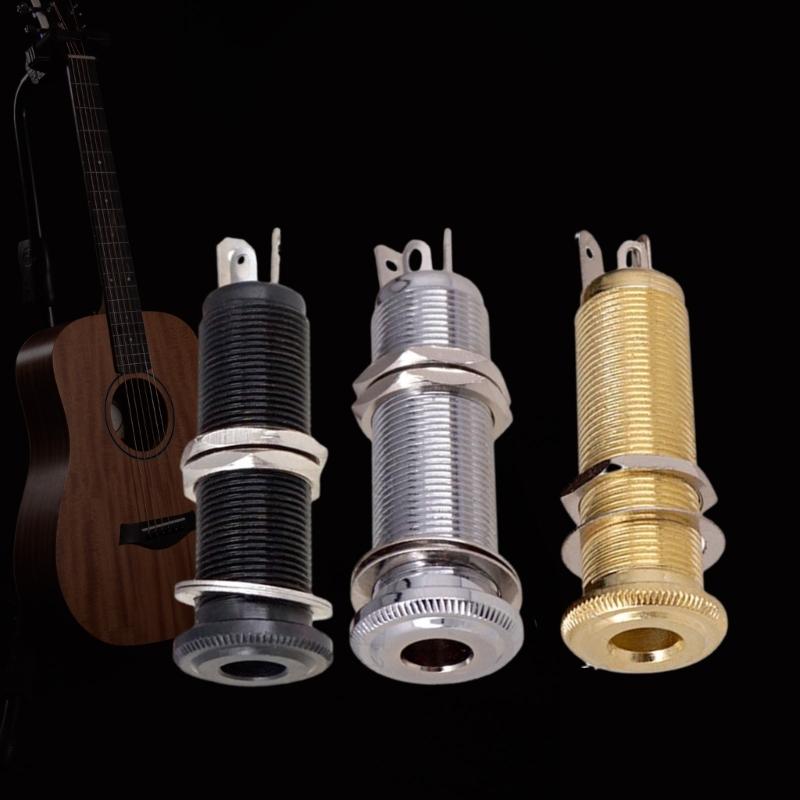 Guitar Output Jacks Plug Socket Replacements Threaded Cylinder Guitar Socket Connector 1/4inch for Electric Guitar Bass