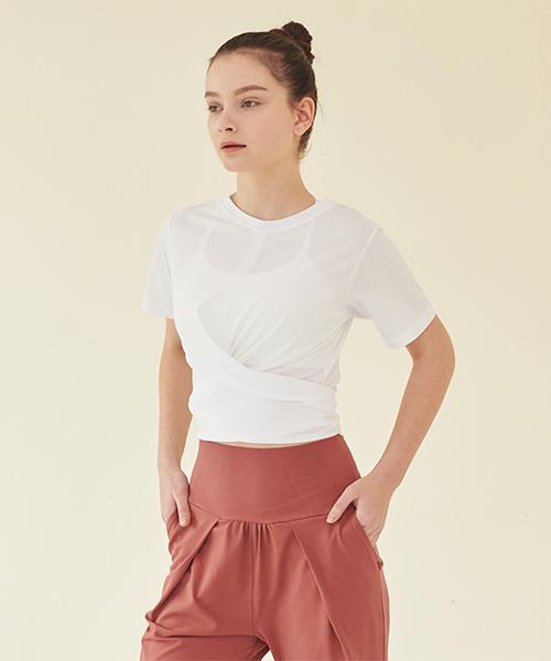 Reina Mora Wrapping Cross Short Sleeve Bright White Class 2-44-44 (T682)