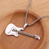 Street Mini Rock Music Guitar Pendant Fashion Titanium Steel Necklace Jewelry