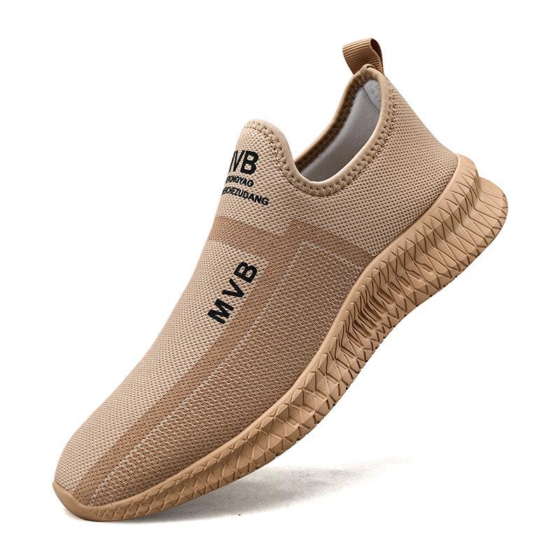 

Sneakers men s 2025 spring new fly-woven mesh running shoes breathable casual shoes men soft-soled trendy men s shoes 47 коричневый