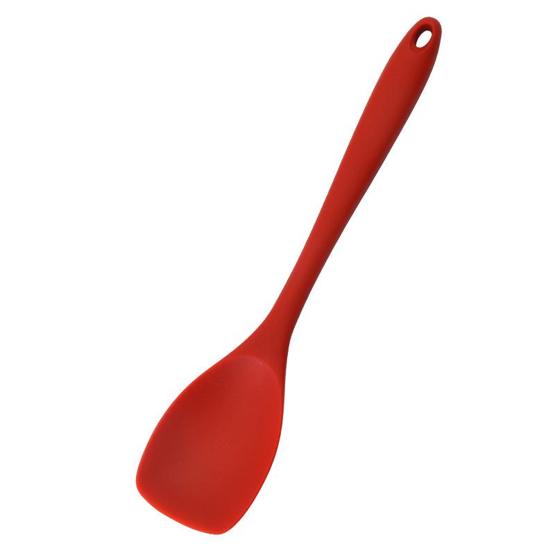 Heat-Resistant Silicone Cooking Spatula Leak-Proof Shovel for Omelette Fried Fish Kitchen Gift Set with Other Cooking Tools красный
