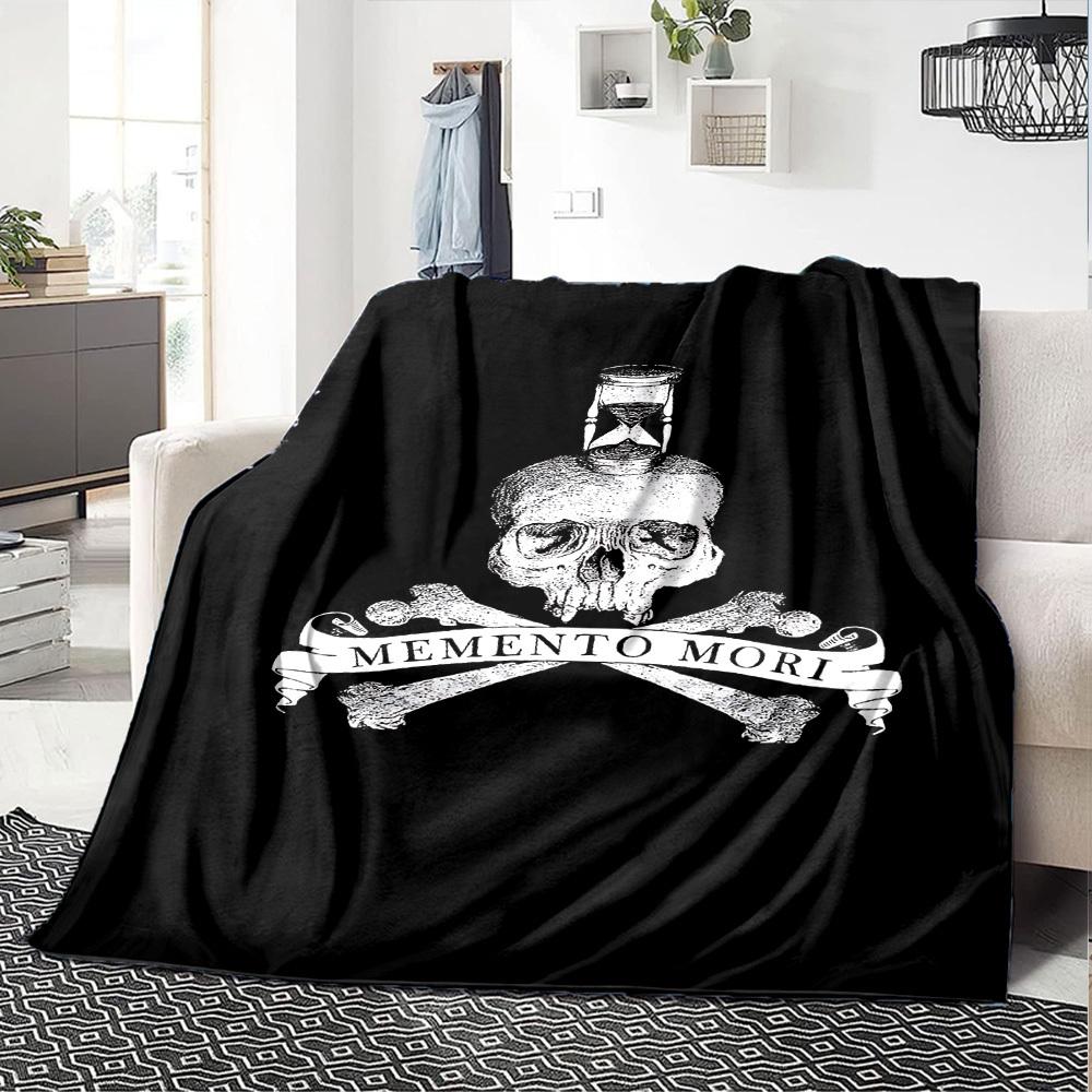 

1pc Skull Hourglass Soft Warm Throw for Home, Office, Trave, All-Season Cozy Bedding Gift, Office Cozy Accessory 1056 80cmx120cm(31inx47in)