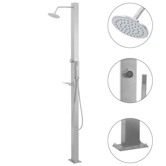 VidaXL Outdoor Shower Stainless Steel Straight