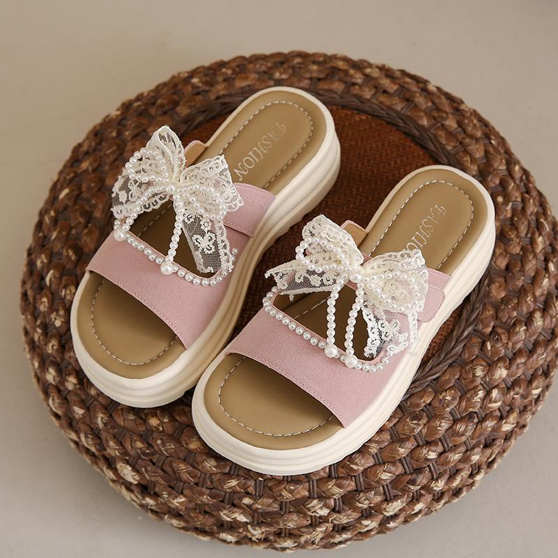 

Ретро нишевые крутые шлепанцы на толстой подошве женские летние приморские босоножки с бантом модная женская обувь 41 розовый